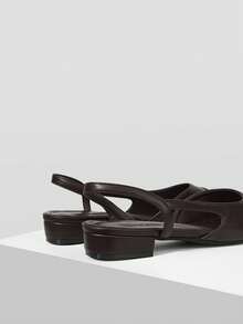 MOTF 女士撞色露跟平底鞋 - 咖啡棕 - 查看 8