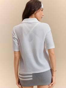 Hanevo Women's Solid Color Short Sleeve Single-Breasted Casual Loose Shirt - Multicolor - View 2