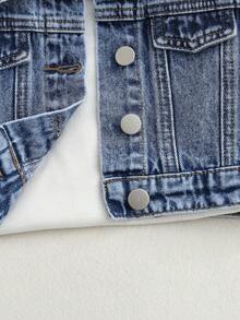 Spring & Summer New Arrival Young Girl Denim Vests & Jackets, Children Sleeveless Coats With Bow Design, Loose Fit Casual Denim Jackets, Suitable For Daily Outings, School, Commuting, Parties, Home, And Festivals - Medium Wash - View 6