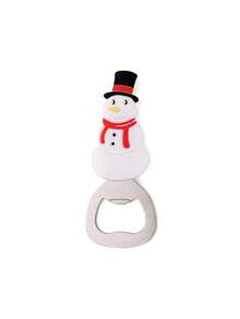 1pc Christmas Magnetic Bottle Opener, Cute Cartoon Stainless Steel Beer And Soda Bottle Opener, Christmas Patterns, Santa Claus, Christmas Tree, Snowman, Bear, Reindeer, Refrigerator Stickers, Catering Equipment And Supplies. - Multicolor - View 4