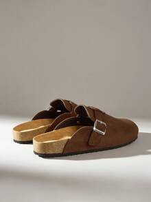 Solecia 女士搭扣设计休闲一脚蹬穆勒鞋 - 咖啡棕 - 查看 4