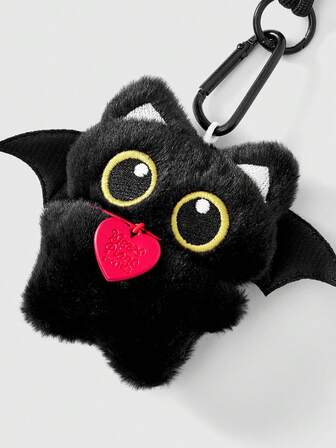 Kawaii 1pc Black Vintage Punk Style Plush Jingle Bell Black Cat Multi-Functional Accessory Keychain, Suitable For Bags, Pants, Daily Wear, Campus, Shopping, Dates, Etc.