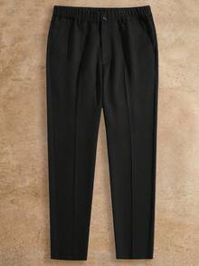 EASEVO Plus Size Men's Casual Solid Color Suit Pants