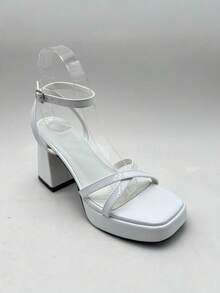 CUCCOO SZL Giày sandal cao gót quai mảnh thời trang cho nữ, giày cao gót dự lễ tốt nghiệp, giày cao gót dự tiệc cho kỳ nghỉ hè, giày công sở thanh lịch, giày mùa xuân, giày lễ Phục sinh và Giáng sinh. - Màu trắng da sơn - Xem 13