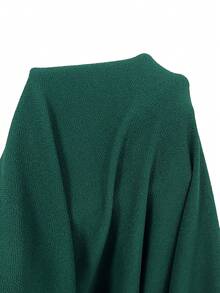 SHEIN EZwear 女士加大码落肩宽松黑色连衣裙 - 墨綠色 - 查看 3