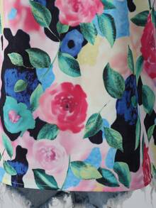 Franclia Áo kiểu nữ cổ chữ V tay bồng họa tiết hoa, thích hợp cho hẹn hò, mặc hàng ngày, dự tiệc, đi làm, trà chiều, mùa xuân/hè. Áo kiểu hoa tay bồng, áo hoa 3D cho nữ. - Nhiều màu - Xem 5