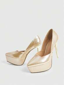 CUCCOO LuxiPop Ladies Platform Gorgeous Party Occasion High Heels - Gold - View 5