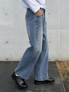 DAZY Men's Distressed Washed Blue Denim Jeans, Autumn - Blue - View 6