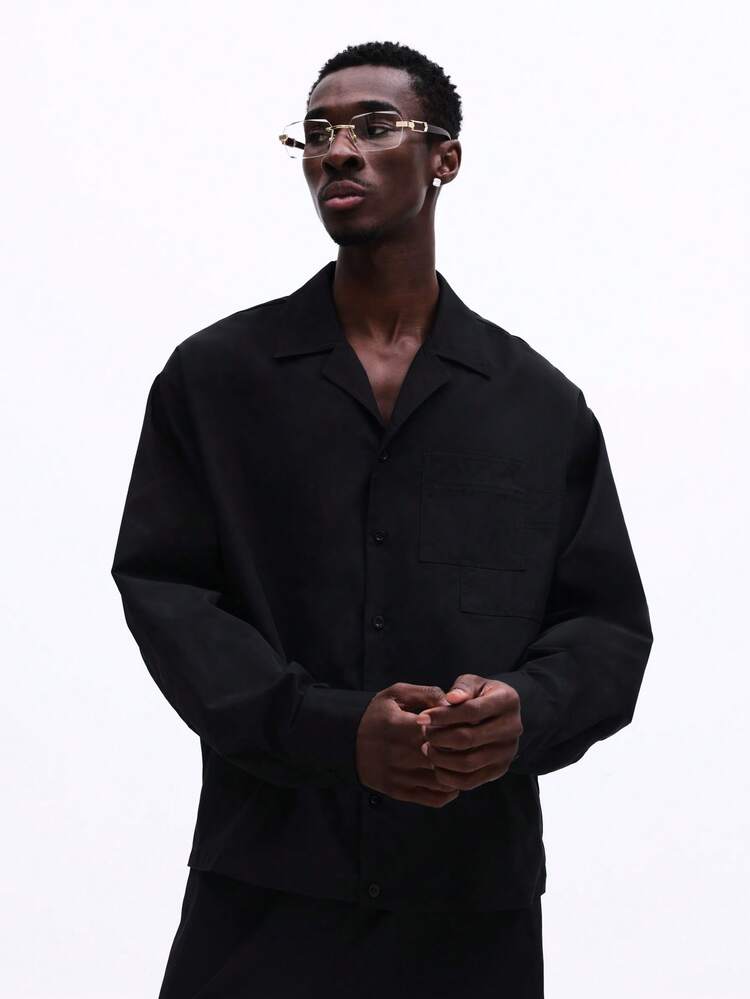 Long Sleeve Button Down Shirt With Patch Pockets