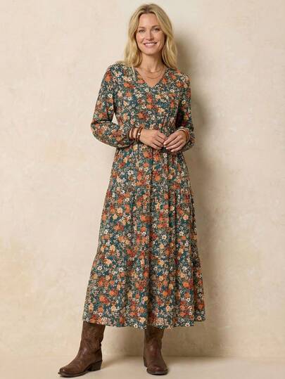 EMERY ROSE Winter Women Dress Winter Clothes Elegant Dress Elegant Women Dresses Fall Women Clothes Dress Fall Women Outfits Fall Women Skirts Long Sleeve Dress Long Fall Dress Summer Outfit Tropical Vacation Woman Clothes Women Long Dresses