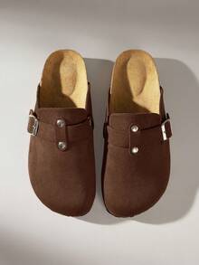 Solecia 女士搭扣设计休闲一脚蹬穆勒鞋 - 咖啡棕 - 查看 6