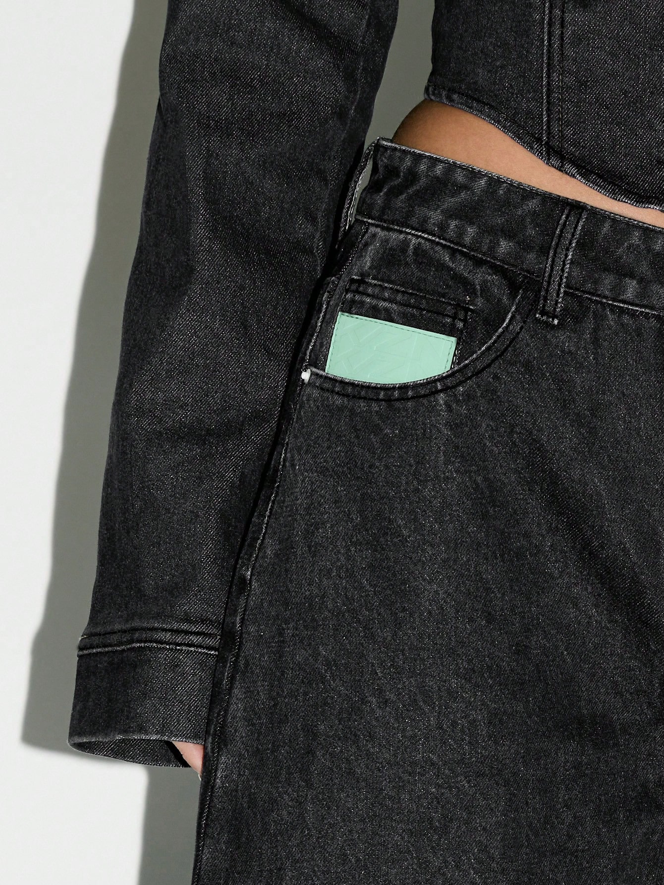 KIZN High Waisted Barrel Leg Raw Denim Jeans