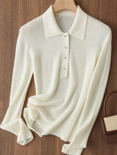 Franclia 女士休闲纯色长袖针织毛衣