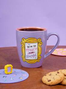 FRIENDS X SHEIN 1pc 15.22oz/450ml Purple Ceramic Mug (Microwave & Dishwasher Friendly, No Lid Included), For Coffee & Tea, Gifts - Mauve Purple - View 2