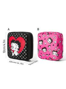 Betty Boop x SHEIN 1个可爱收纳袋，适合存放女性卫生用品、电子产品、小物件，也是送礼佳品，适用于派对、节日、情人节等场合。