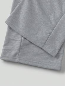 ROMWE MEN Essentials 男士字母刺绣休闲百搭斜插口袋宽松运动裤 - 灰色 - 查看 7