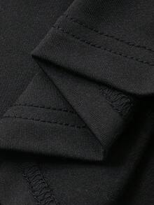 DAZY 女童（小号）撞色蕾丝短袖T恤，秋季服装 - 黑色 - 查看 9