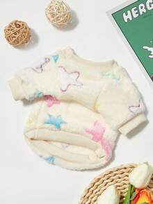 PETSIN 1 Pc Soft Fleece Colorful Star Print Warm Crew Neck For Dogs, Suitable For All Pets - Multicolor - View 8