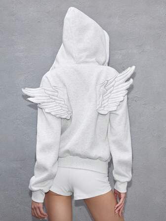 ROMWE Avant Y3K Pioneer sexy geflügelter überschnittener asymmetrischer Damen Sweatshirt