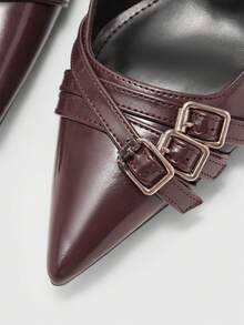 CUCCOO BIZCHIC Zapatos de tacón de gatito de punta fina para mujer, sencillos y de moda, sandalias de tacón con estilo punk para primavera, vacaciones de primavera, Pascua y baile de graduación - Marrón Mocha - Ver 6