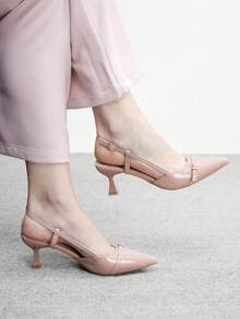 CUCCOO BIZCHIC 女士尖头细高跟百搭简约通勤黑色高跟鞋 - 裸色 - 查看 3