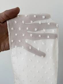 Ceyna 新款波西米亚风春夏秋季雪纺波点长袖开衫衬衫，优雅沙滩度假叠层设计修身长款上衣 - 白色 - 查看 7