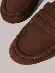 Styleloop Giày lười nữ màu nâu giả da lộn, thoải mái và tối giản, thích hợp cho kỳ nghỉ. - màu nâu - Xem 4