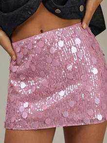 Athîral Chân váy nữ màu hồng đính sequin lấp lánh, chân váy dự tiệc, kiểu dáng ôm sát, chân váy hồng, váy Valentine cho nữ, chân váy Valentine, chân váy đi nghỉ mát cho nữ, phong cách Y2K thanh lịch, váy sinh nhật cho nữ, váy đi biển cho nữ, váy mùa xuân, váy nghỉ xuân, váy lễ hội, váy mùa hè - Hồng - Xem 5