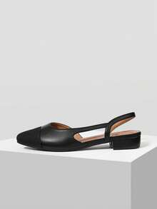 MOTF 女士拼接露跟平底鞋 - 黑色 - 查看 4