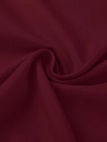 GlowEve 女士收腰A字网纱拼接圣诞假日优雅日常通勤时尚法式街头复古百搭新年商务绿色长袖连衣裙，秋冬款 - 酒紅色 - 查看 4