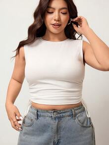 Enliva Camiseta de punto casual blanca de mujer para el verano - Blanco - Ver 4