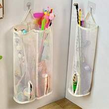 Bolsa de almacenamiento de juguetes para gatos montada en la pared, bolsa de almacenamiento y clasificación de suministros para mascotas que se puede colgar para ahorrar espacio, el almacenamiento de juguetes para perros pequeños es conveniente, bolsa de malla cilíndrica compacta - Multicolor - Ver 1