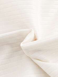 SHEIN 6件套女婴新生儿0-3岁春夏新款可爱兔子纯色条纹T恤短裤套装 - 彩色 - 查看 5