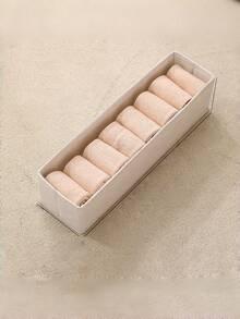 1/2PCS Foldable Clothing Storage Box, Wardrobe Fabric View Window Cotton-Linen Clothing/Jeans Storage Box, Living Room Toy/Clutter Organizer Box. - White - View 13