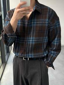 DAZY 春季休闲通勤格子男士衬衫式外套 - 彩色 - 查看 2