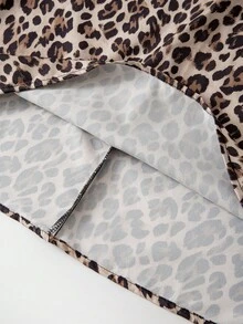 GlowEve CURVE مجموعة قطعتين للمرأة البدينة بطبعة نمر بدون أكمام ولباس علوي فضفاضة وبنطال واسع مطوي، ملابس كاجوال مناسبة للتنقل في الربيع والصيف والخريف - متعدد الألوان - مشاهدة 4