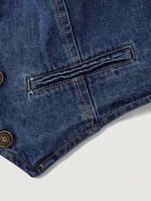 Sweetra Elegant Denim Outfit For Women - Dark Wash - View 8