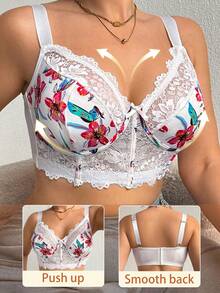 DesireSculpt 1 chiếc áo ngực không gọng cỡ lớn phối ren - Nhiều màu - Xem 6