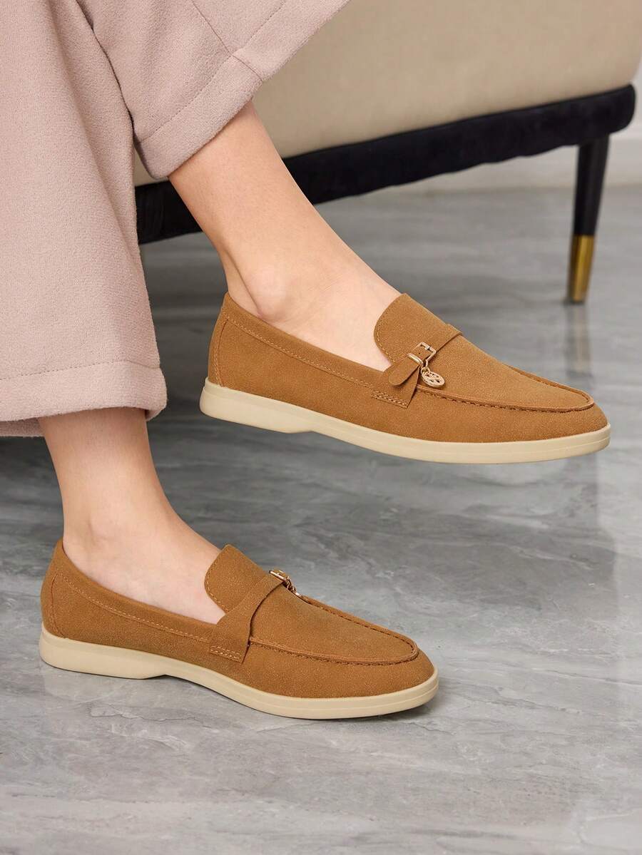 Sleekvia Giày lười nữ kiểu dáng thường ngày, thiết kế tua rua, thoải mái, dễ mang, phù hợp cho việc đi lại hàng ngày. - trái cam - Xem 1