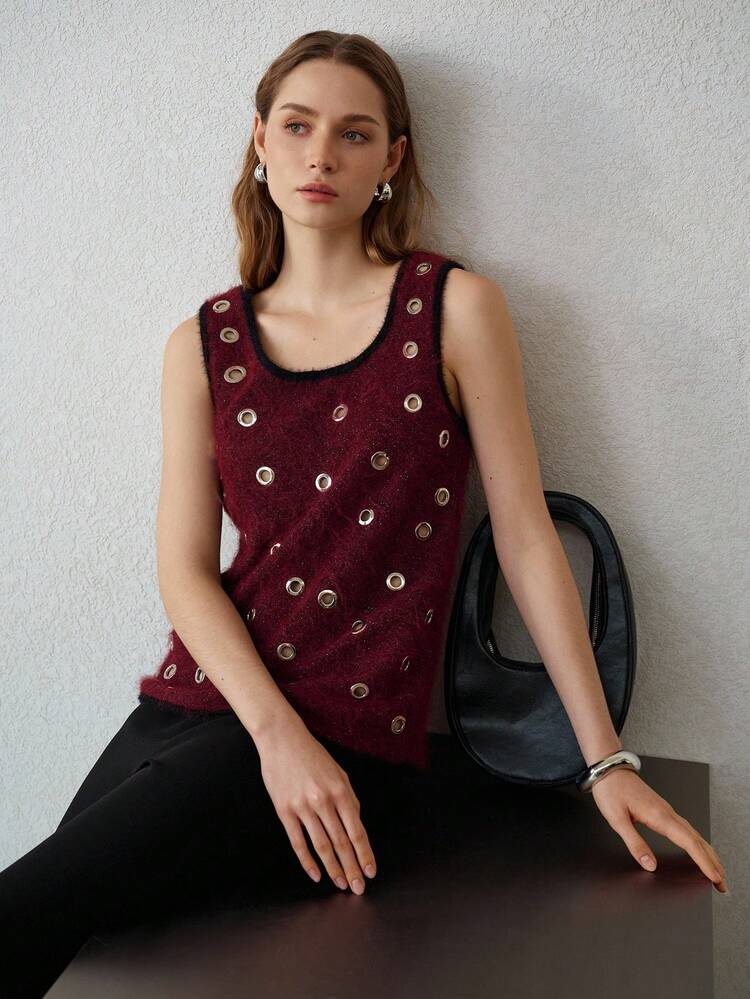 WOMEN'S ELEGANT EYELET TANK TOP