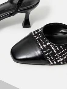 MOTF TACONES DE MUJER CON SLINGBACKS DE TWEED CONTRASTANTE - Negro - Ver 6