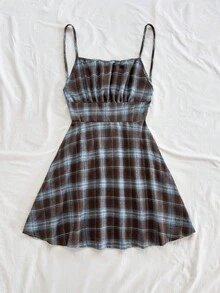 Soleia Đầm mini dáng chữ A hở lưng, dây mảnh, in chấm bi đỏ, thích hợp mặc nhiều lớp vào mùa thu/đông, dự tiệc, Giáng sinh cho nữ. - Nhiều màu - Xem 6