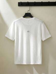 ESTAVOR Camiseta casual para hombres, corte holgado, uso casual diario, tela de punto con textura - Blanco - Ver 3