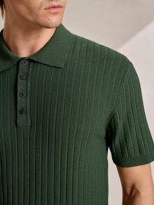 Manfinity CityGents Men's Casual Everyday Office Commute Solid Color Short Sleeve Polo Knit Top