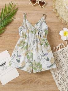 Travachic KIDS Baby Girl Floral Pattern Casual Vacation Romper - Multicolor - View 2
