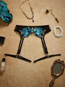 Women's Sexy Retro Garter Belt Accessory - Blue - View 1