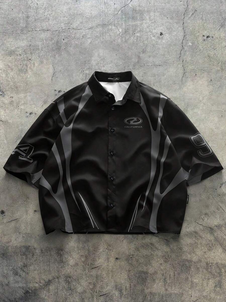 AXEPEAK 宽松男士 Polo 领短袖衬衫 - 彩色 - 查看 1