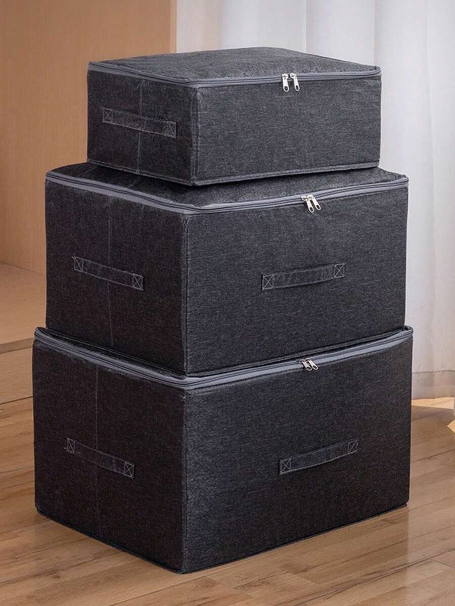 Cationic Coating Clothing Storage Box, Household Fabric Oversized Wardrobe, Layered Classification Storage Box, Used For Storing Clothes And Blankets, Storage Basket - Multicolor - View 1