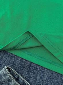 少女款亮色巴西印花撞色休闲吊带背心，修身剪裁，适合夏季、运动休闲穿着。 - 綠色 - 查看 6