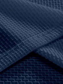 Manfinity Homme Men's Striped Short Sleeve Casual Commuter Polo Shirt - Navy Blue - View 4